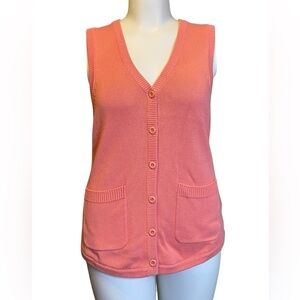 Orvis Cotton Salmon Pink Sweater Vest Women’s Size S